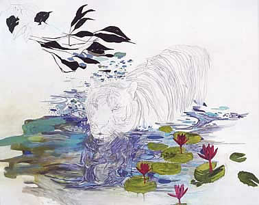 Gina Magid, Tiger in Pool of Reflective Water, 2006