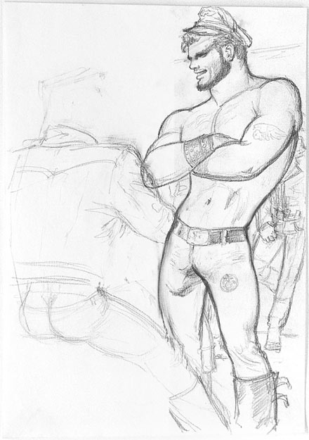 TOM OF FINLAND : Untitled (preliminary drawing), undated toffxx08